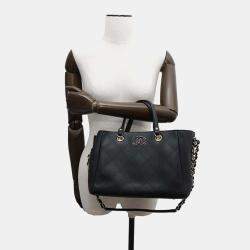 Chanel  Black Bullskin Small Matelasse Shopping Bag