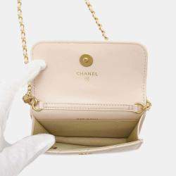 Chanel Pink Lambskin Mini Chain Clutch Bag 