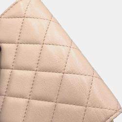 Chanel Pink Lambskin Mini Chain Clutch Bag 