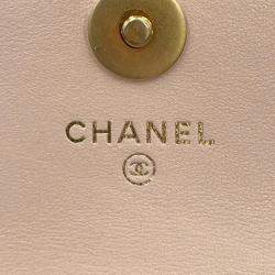 Chanel Pink Lambskin Mini Chain Clutch Bag 