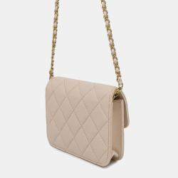 Chanel Pink Lambskin Mini Chain Clutch Bag 