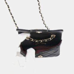 Pre Owned  Chanel  Black Caviar Leather Matelasse Belt Bag