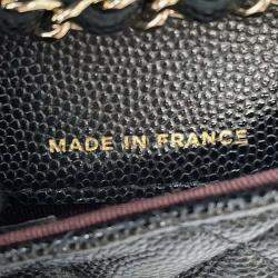 Pre Owned  Chanel  Black Caviar Leather Matelasse Belt Bag