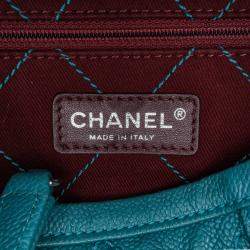 Chanel Blue Small Quilted Caviar Daily Shopping Tote