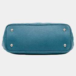 Chanel Blue Small Quilted Caviar Daily Shopping Tote