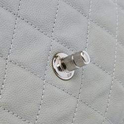 Pre Owned Chanel Grey Large Quilted Caviar Urban Companion Flap