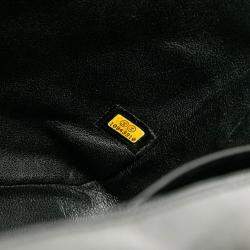 Pre Owned Chanel Black Jumbo Classic Crinkled Patent Single Flap