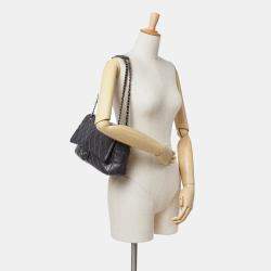 Chanel Purple Jumbo Quilted Caviar Easy Flap Bag
