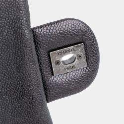 Chanel Purple Jumbo Quilted Caviar Easy Flap Bag