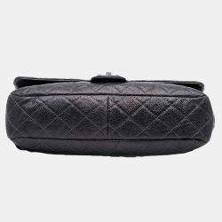Chanel Purple Jumbo Quilted Caviar Easy Flap Bag