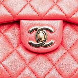 Chanel Red Lambskin Coco Mark Matelasse Backpack