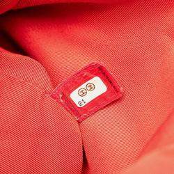Chanel Red Lambskin Coco Mark Matelasse Backpack