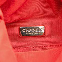 Chanel Red Lambskin Coco Mark Matelasse Backpack