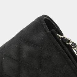  Chanel Black Suede Star Wallet On Chain 