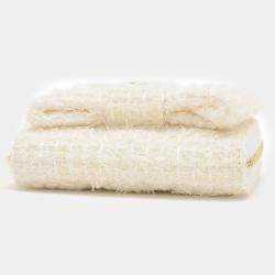 Chanel White Tweed Ribbon Chain Wallet Wallet/Coin Case