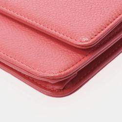 Chanel Pink Caviar Skin Chain Wallet Shoulder Bag