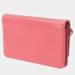 Chanel Pink Caviar Skin Chain Wallet Shoulder Bag
