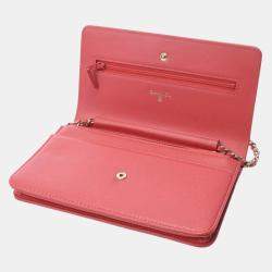 Chanel Pink Caviar Skin Chain Wallet Shoulder Bag