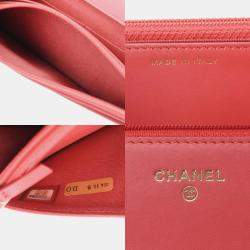 Chanel Pink Caviar Skin Chain Wallet Shoulder Bag
