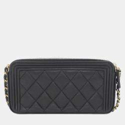 Chanel Lambskin Boy Wallet On Chain 
