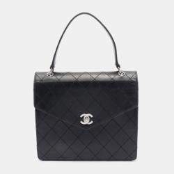 Chanel Black Leather Matelasse Handbag