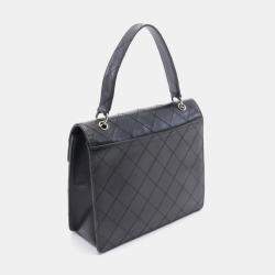 Chanel Black Leather Matelasse Handbag