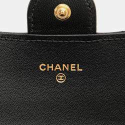 Chanel Black Lambskin Classic Long Flap Wallet