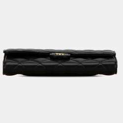 Chanel Black Lambskin Classic Long Flap Wallet