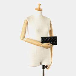 Chanel Black Lambskin Classic Long Flap Wallet