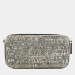 Chanel Grey Canvas Deauville Line Chain Wallet