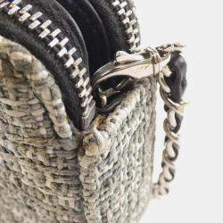 Chanel Grey Canvas Deauville Line Chain Wallet
