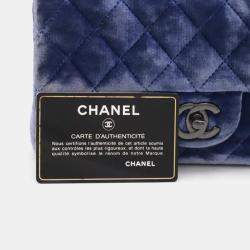  Chanel Leather Velour Blue Mini Matelasse Turnlock Shoulder Bag 