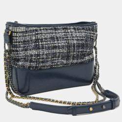 Chanel Blue Gabrielle Tweed Shoulder Bag