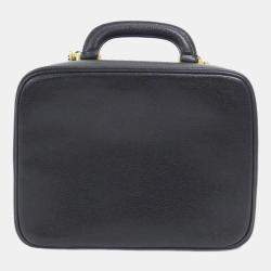 Chanel Black Caviar Leather Vanity Top Handle Bag