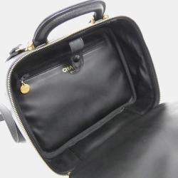 Chanel Black Caviar Leather Vanity Top Handle Bag