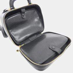 Chanel Black Caviar Leather Vanity Top Handle Bag