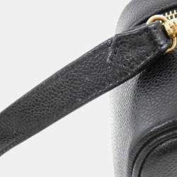 Chanel Black Caviar Leather Vanity Top Handle Bag