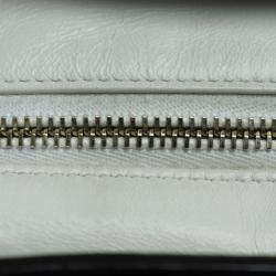 Pre Owned Chanel White and Black Calfskin Gabrielle Small Hobo Shoulder Bag