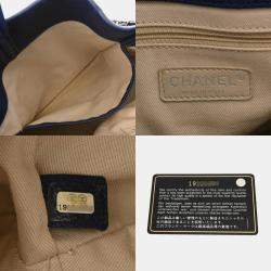 Chanel Blue Leather Chain Tote Bag