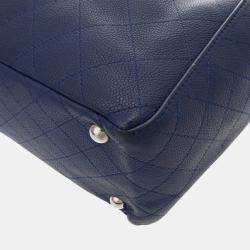 Chanel Blue Leather Chain Tote Bag
