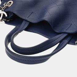 Chanel Blue Leather Chain Tote Bag