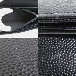 Pre Owned Chanel Black Leather Long Wallet
