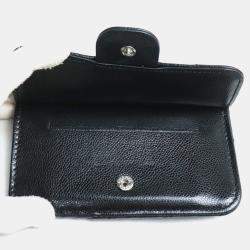 Chanel Black Caviar Leather Card Case Coin Wallet
