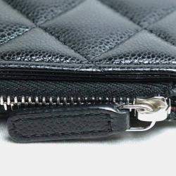 Chanel Black Caviar Leather Card Case Coin Wallet