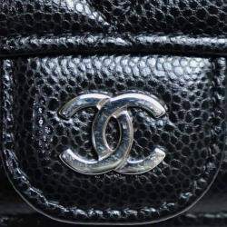 Chanel Black Caviar Leather Card Case Coin Wallet