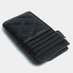 Chanel Black Caviar Leather Card Case Coin Wallet