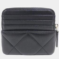 Chanel Black Lambskin Leather 19 Wallet 