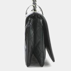 Pre Owned Chanel Black Patent Leather Shoulder Bag