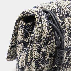 Pre Owned Chanel Multicolor Tweed Leather Camellia Chain Shoulder Bag
