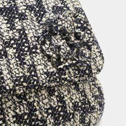 Pre Owned Chanel Multicolor Tweed Leather Camellia Chain Shoulder Bag